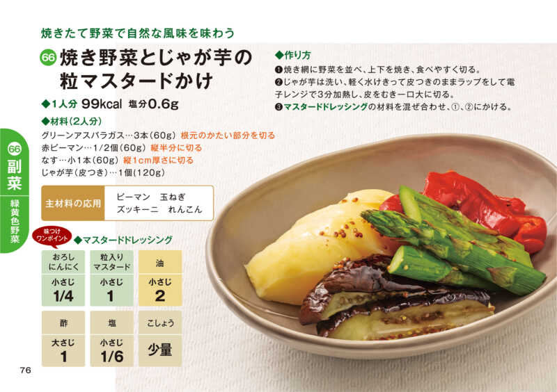 焼き野菜とじゃが芋の粒マスタードがけ